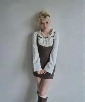 ANDMARY 체크 무늬 미니 원피스