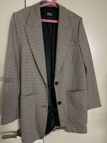 ZARA 체크 무늬 자켓