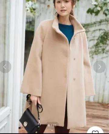 ANAYI 베이지 노카라 코트