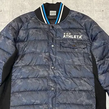 새상품급 ATHLETA 파이버 다운 자켓 충전솜 패브릭 믹스 도트 무늬