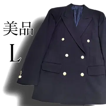 [ 미사용 ] 네이비 테일러드 자켓 골드 버튼 더블 L 상당