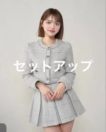 다리치 컴팩트 프린지 트위드 자켓