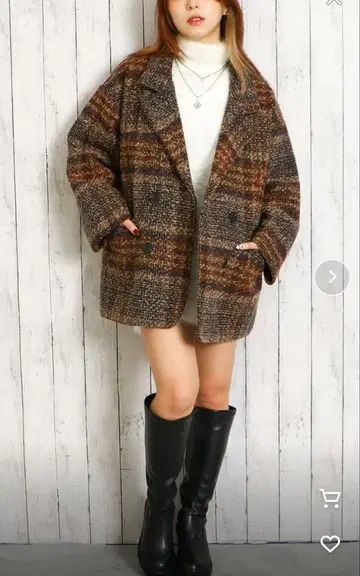 GORGE 자켓 체스터 코트 자켓 체크 무늬