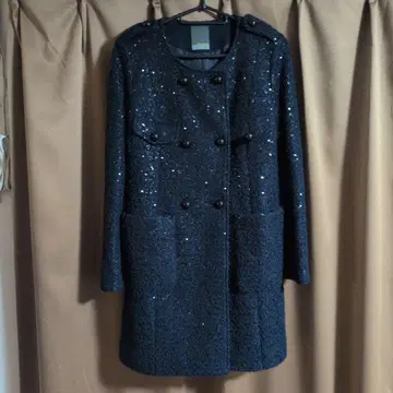 de bon coen 스팽글 롱 코트