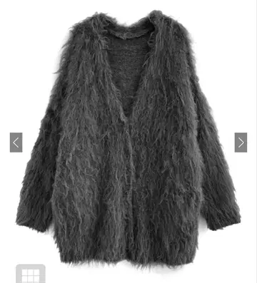 택 포함 미사용 새상품 GRL 울 혼방 롱 샤기 니트 가디건 pm532