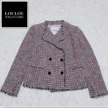 새상품급 룰루 윌비 믹스 트위드 자켓 프린지