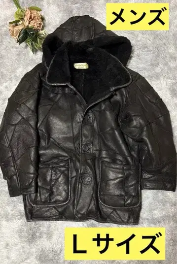 극난 리얼 무스탕 패치워크 가죽 자켓 L 사이즈 양가죽