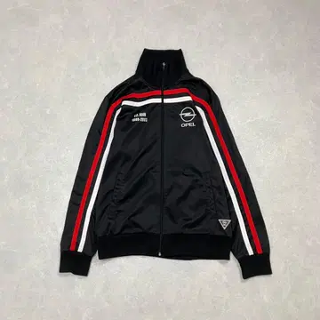 OPEL 오펠 트랙 자켓 저지 블랙 로고 자수 암 라인