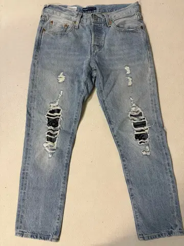 [ Levi's ] 라이트 블루 데미지 데님 팬츠