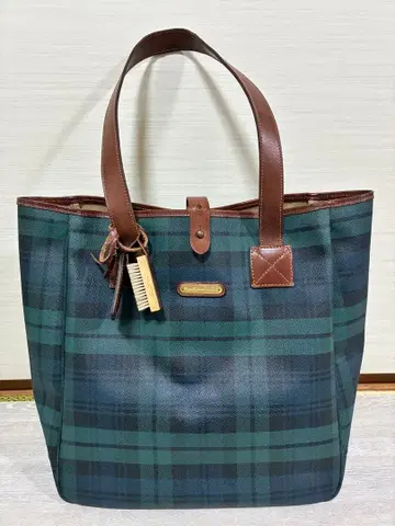 랄프 로렌 토트백 타탄 체크