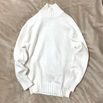 새상품급 론 헤르만 하이넥 니트 스웨터 코튼 화이트