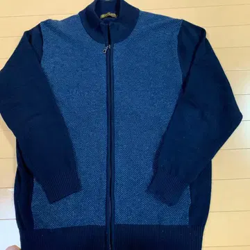 네이비 헤링본 가디건 풀 집업 셔츠 하우스 L 사이즈