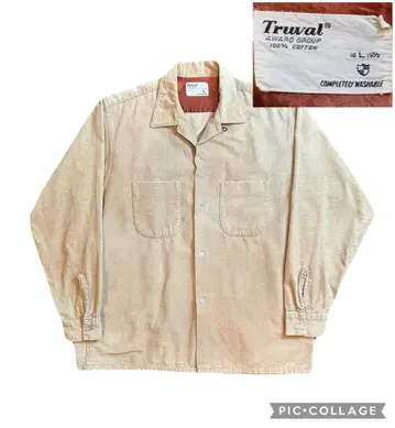 60-70s 빈티지 코듀로이 셔츠 베이지