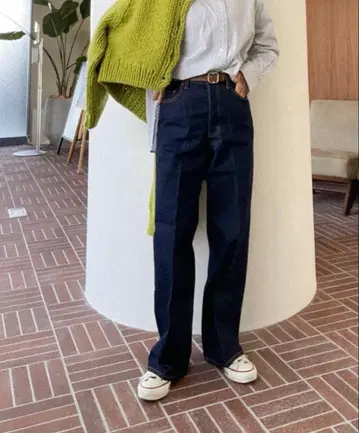 SeaRoomlynn 센터 프레스 스트레이트 SRN02 다크 네이비