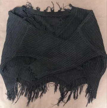 [ 서브컬쳐.그런지.y2k ] 블랙 니트 스웨터 착용 사진 있음