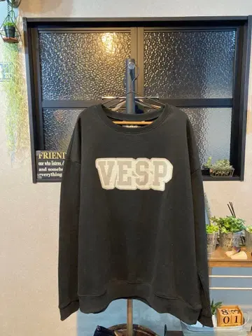 VESPA 블랙 크루넥 트레이닝복 빅 사이즈 XXL
