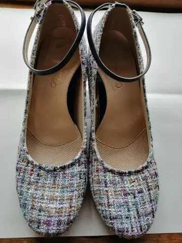 트위드 스트랩 펌프스 24.5cm