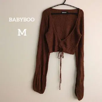 BABYBOO [ M ] 브라운 크롭 니트 여성용 가을 겨울 의류 브라운