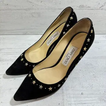 JIMMY CHOO 지미추 펌프스 블랙 스웨이드 37.5 24.5