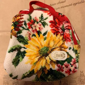 페이러 꽃무늬 플리스 파우치