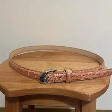 크로커다일 벨트 핑크 베이지