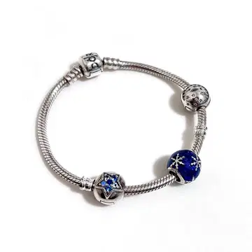 PANDORA silver925 스네이크 체인 참 별 달 17cm