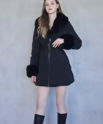 Riu 퍼 후드 다운 코트