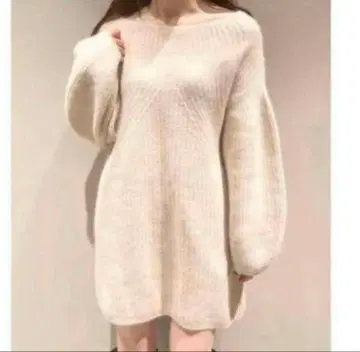 snidel 라쿤 미니 니트 원피스 아이보리