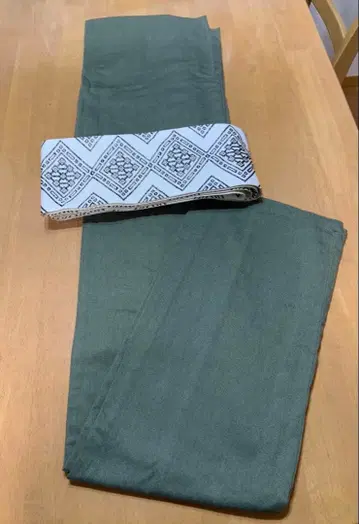 오츠카 고후쿠텐 컬러 데님 기모노 그린 새상품급 M 단의 캐주얼 기모노