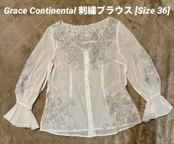 Grace Continental 자수 블라우스 화이트 [Size 36]