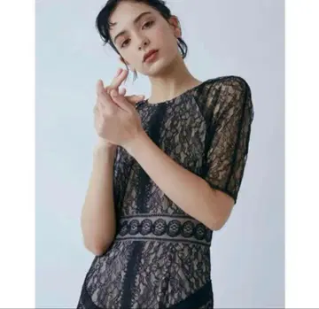 새상품급 라그나문 블랙 결혼식 레이스 원피스 드레스 S