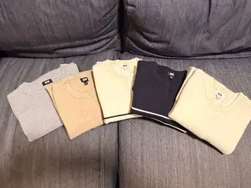 유니클로 워셔블 밀라노 리브 크루넥 스웨터 세트 판매