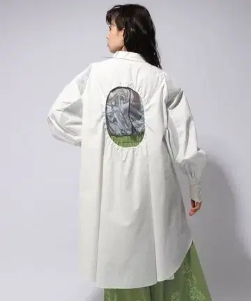 HARE 하레 메쉬 백 오픈 셔츠 백 오픈 셔츠 원피스