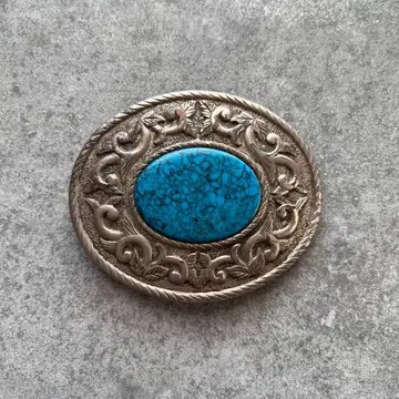 빈티지 웨스턴 터콰이즈 벨트 버클만