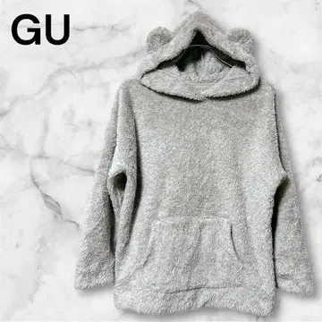 [ GU ] 지유 (M) / 여성용 보아 후드티 룸웨어 베어 귀