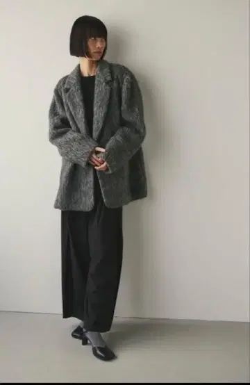 Style mixer 샤기 테일러드 자켓 (그레이)