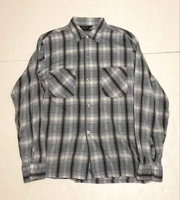 빈티지 CAMPUS 옴브레 체크 박스 실루엣 셔츠