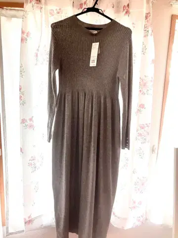 테치치 그레이 니트 롱 원피스 긴팔