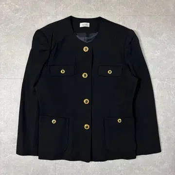 쇼와 레트로 골드 버튼 노카라 자켓 L 빈티지