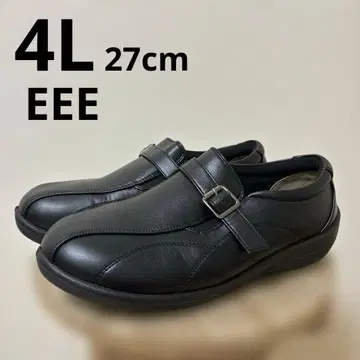 4L EEE 남성 신발 가죽 신발 빅 사이즈 벨트 포함 블랙