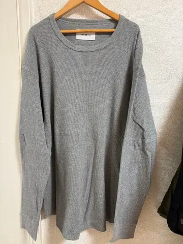 JOHNBULL 그레이 와플 원단 긴팔 티셔츠