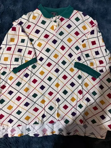 패턴 셔츠 코튼 T셔츠