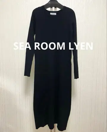 시루무린 리브 니트 원피스 사이드 슬릿 레이어드