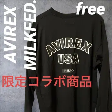 AVIREX와 MILKFED.의 한정판 콜라보 free 긴팔 티셔츠