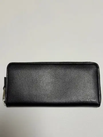 캘빈 클라인 블랙 가죽 장지갑
