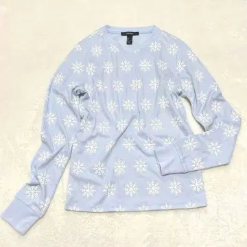 포에버21 와플 티셔츠 눈꽃 안나 티셔츠 캐주얼 S