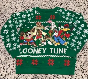 빈티지 루니툰 맨투맨 트레이닝복 S 크리스마스 구제 의류