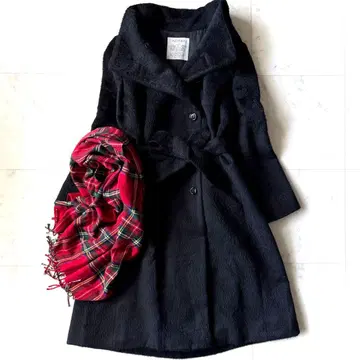 새상품급 네미카 NEMIKA 알파카 샤기 울 코트 블랙 사이즈 11