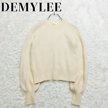 데밀리 캐시미어 100% 니트 풀오버 볼륨 슬리브 크루넥