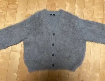 [ HARE ] 소프트 롱 샤기 가디건 그레이